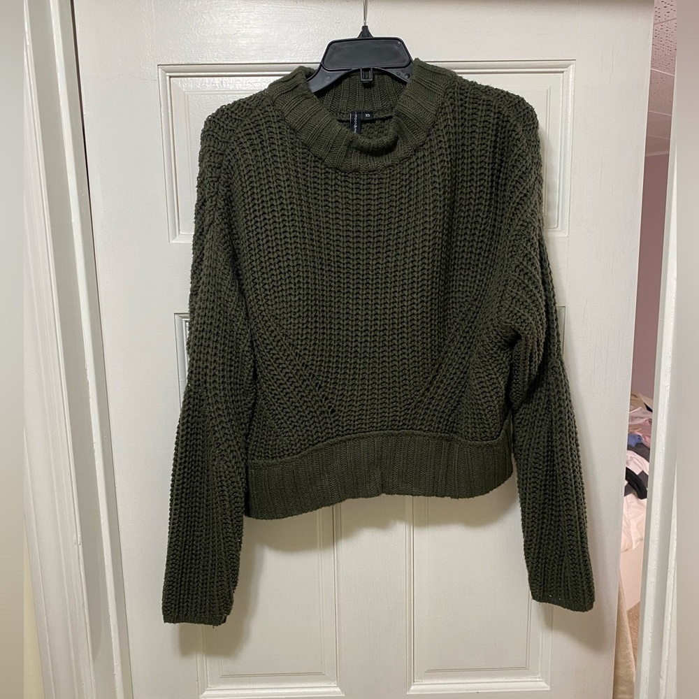 Olive green chunky sweater